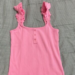 J. Crew Pink Ribbed Tank Top